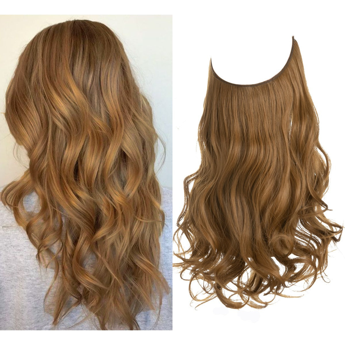 European And American Wig Piece Female Fishline Hair Extension Piece Chemical Fiber Matte High Temperature Silk Long Curly Human Hair - V.I.P Digital Presence