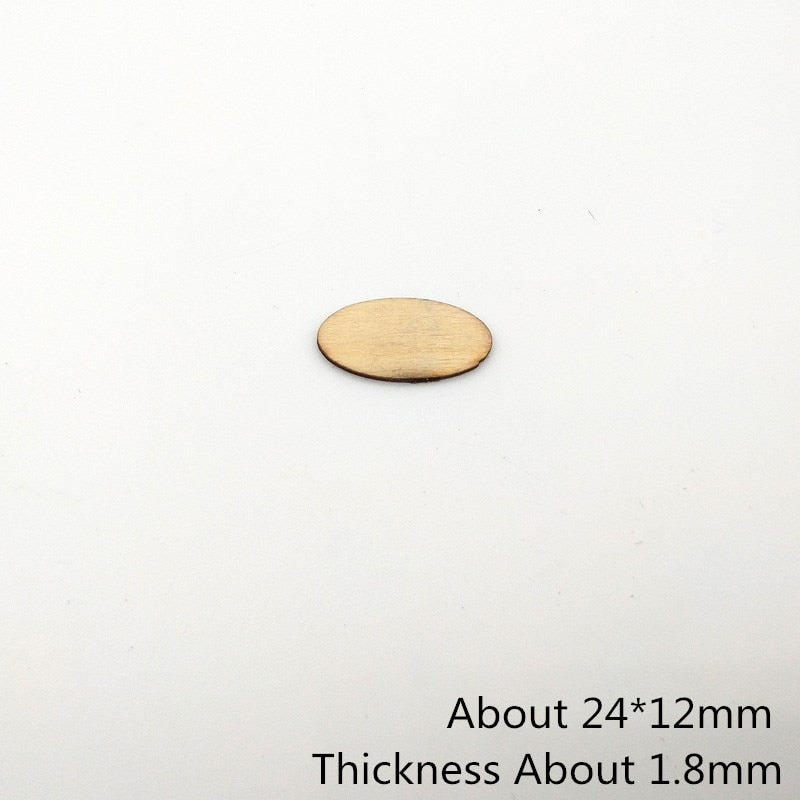 100pcs Elliptic Natural Wooden Chips Crafts For Handmade Card Diy Pattern Tag Scrapbooking Embellishment Wood Making - V.I.P Digital Presence