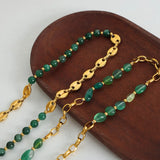 Agate bead chain design with titanium steel gold-plated necklace - V.I.P Digital Presence