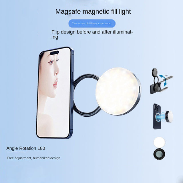 New YSH-126 LED Magnetic Phone Fill Light Photography Lamp Desktop Video Conference Live Pocket Light Mirror - V.I.P Digital Presence