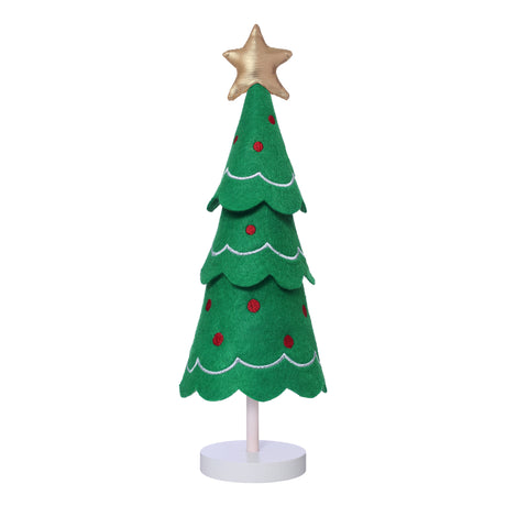 Cute Christmas Tree Fabric Wooden Display Window Desktop Christmas Embroidery Snowflake Decoration - V.I.P Digital Presence
