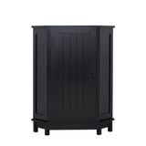 Black Bathroom Cabinet Triangle Corner Storage Cabinet with Adjustable Shelf Modern Style MDF Board - V.I.P Digital Presence