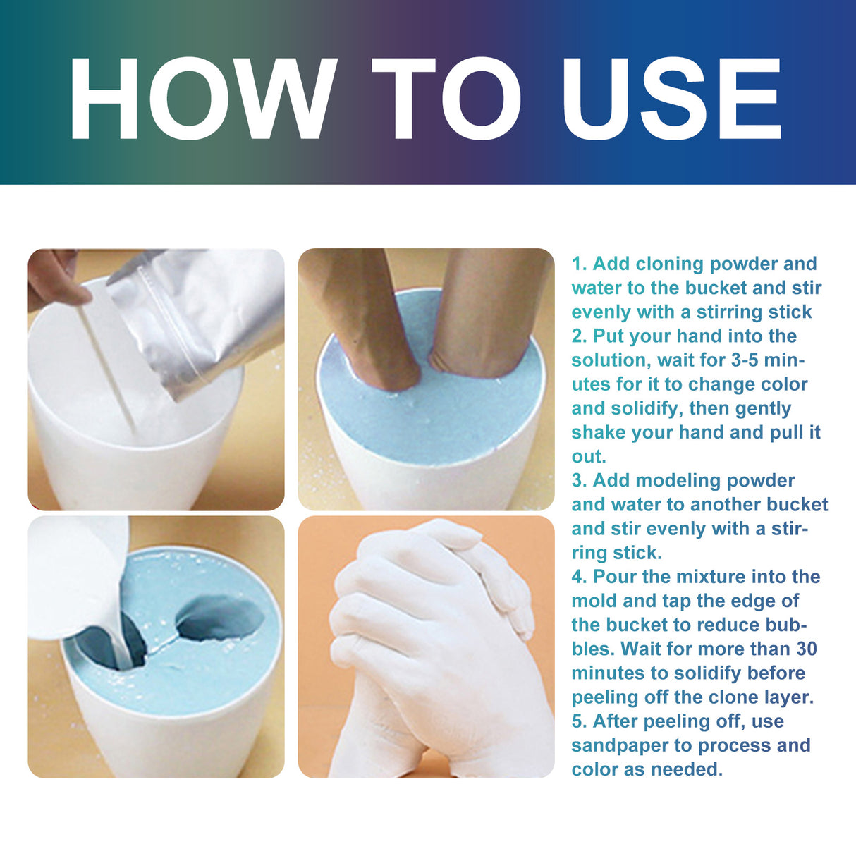 DOWMOO Diy For Love Keepsake Hands Casting Kit, Homemade Holiday Gift Hand-Seal Clay Plaster Commemorative Crafts - V.I.P Digital Presence