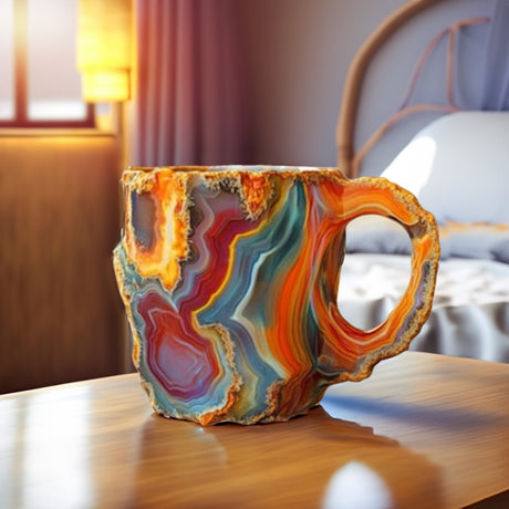 Healing & Spiritual Gifts: New Multi-Color Natural Mineral Crystal Mug. Colorful Crystal Christmas Mug for Coffee, Perfect for Festival. - V.I.P Digital Presence