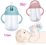 Botellas de agua con forma de gel de sílice para bebés, recién nacidos, bebés y niños pequeños, con pajita