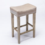 Counter Height 29" Bar Stools for Kitchen Counter Backless Faux Leather Stools Farmhouse Island Chairs (29 Inch Gray Set of 2)