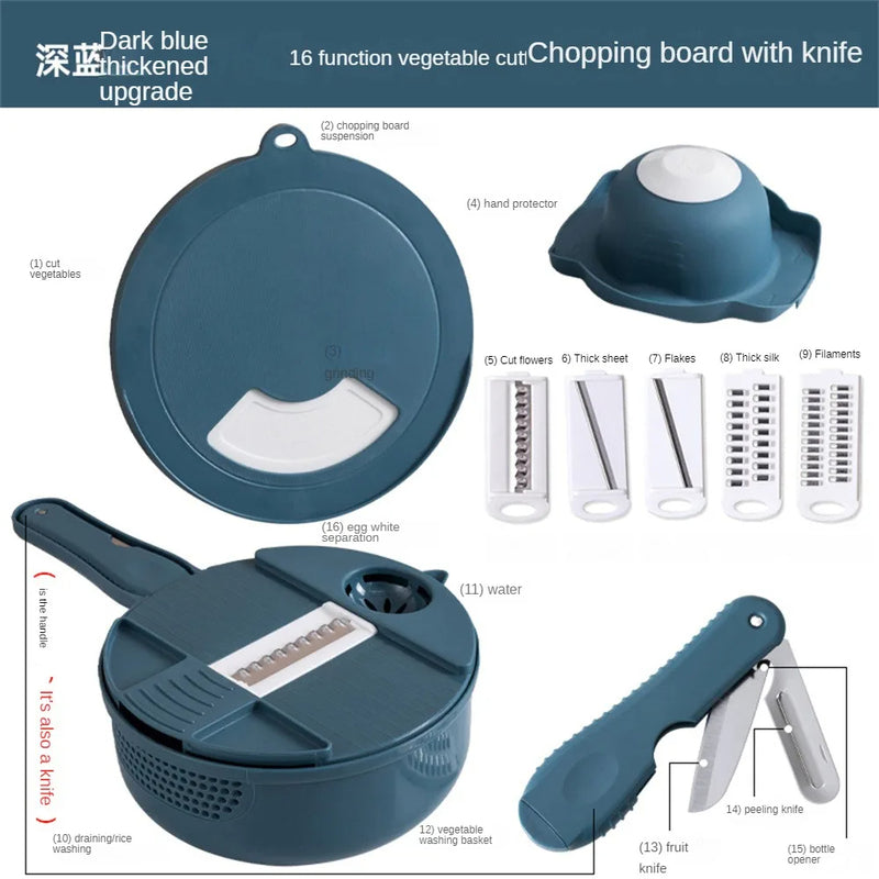 Vegetable Cutter Multifunctional Potato Shredder Household Scraping Radish Grater Slicer with Container Kitchen Gadgets - V.I.P Digital Presence