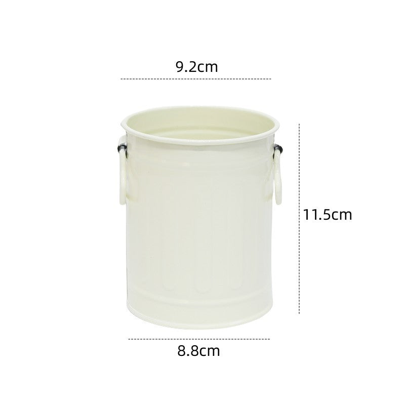 Cylindrical wrought iron pen holder DIY creative desktop storage bucket multifunctional stationery pen holder - V.I.P Digital Presence