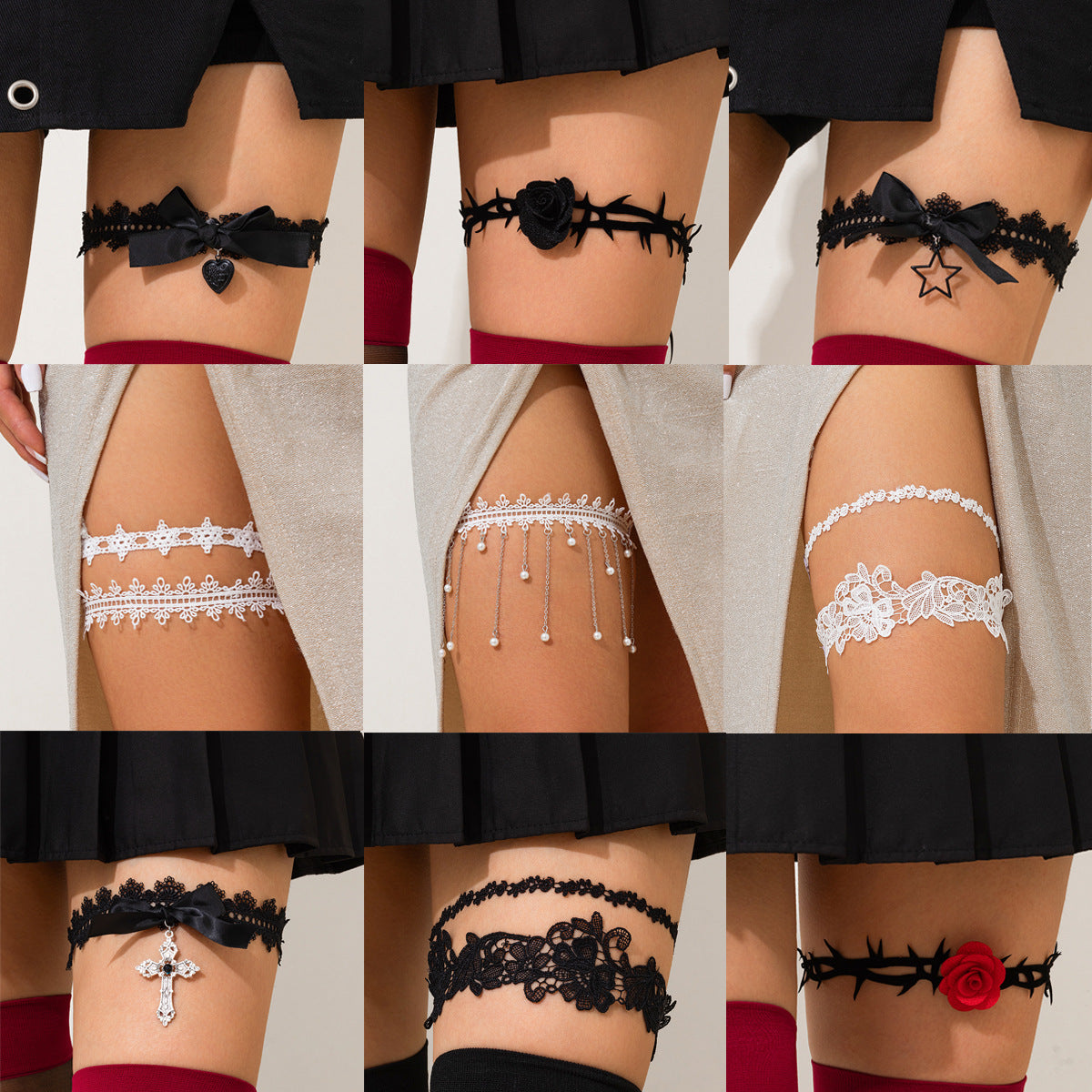 Sexy hot girl elastic band lace leg ring fashionable alloy ribbon tassel leg chain female - V.I.P Digital Presence