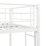 Twin metal bunk beds, metal structure bed frame with safety guardrails and 2 ladders, convertible bunk beds, white - V.I.P Digital Presence
