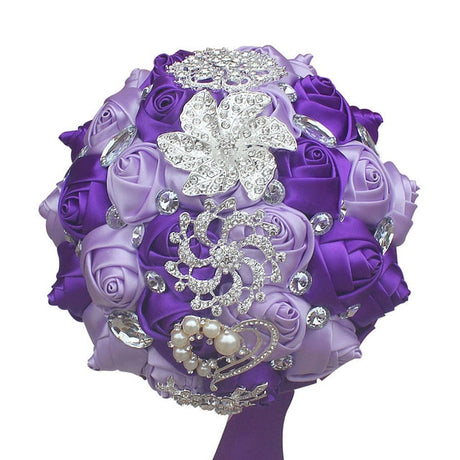 Artificial Wedding Bouquets Hand Made Flower Rhinestone Bridesmaid Crystal Bridal Wedding Bouquet - V.I.P Digital Presence