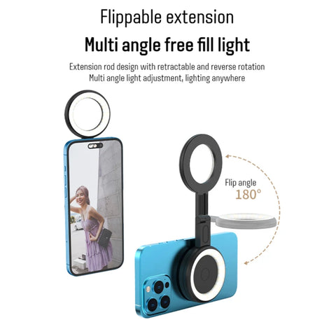 Magnetic LED Fill Light for Phone Selfie Light LED Video Light 2500K-9000K Dimmable Built-in Battery Replacement for iPhone Vlog - V.I.P Digital Presence