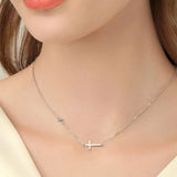 Cross 925 Sterling Silver Moissanite Necklace - V.I.P Digital Presence
