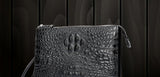 A4 Men's Genuine Leather Underarm Bag Zipper Cowhide Crocodile Pattern Men's Mobile Phone Bag - V.I.P Digital Presence