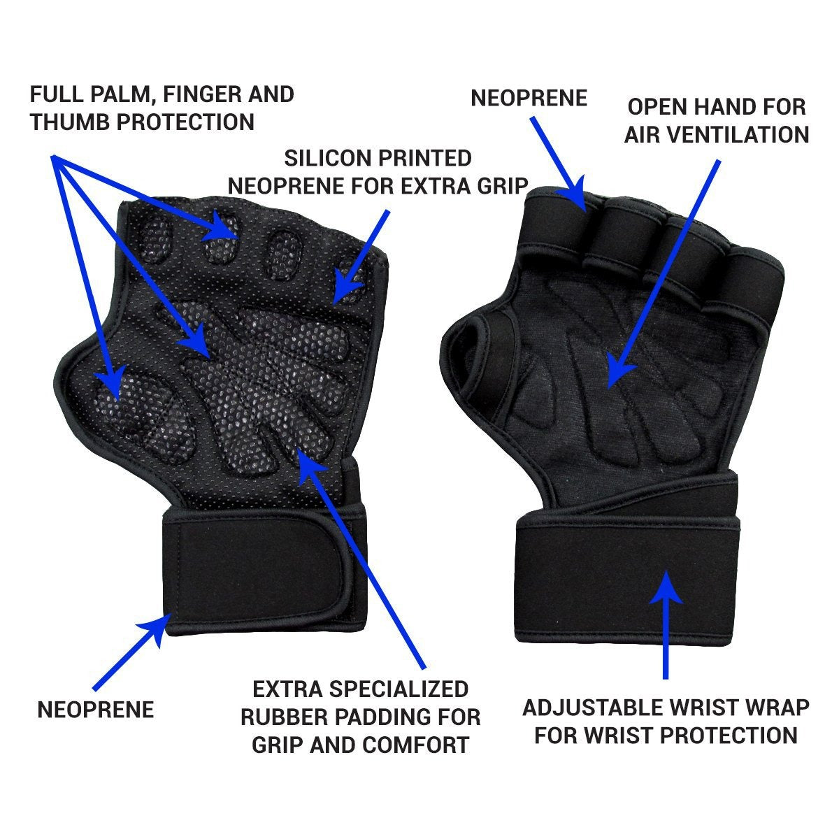 Weightlifting mountaineering cycling fighting winding wristbands anti slip silicone fitness gloves - V.I.P Digital Presence