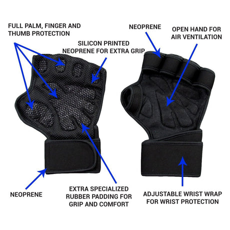 Weightlifting mountaineering cycling fighting winding wristbands anti slip silicone fitness gloves - V.I.P Digital Presence