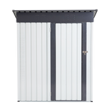XWT016 Garden Metal Storage Lifter Shed Gray White 5x3x6ft outdoor storing tools Rainproof Hinge door version - V.I.P Digital Presence