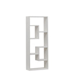 Bookshelf, Freestanding Wood Open Bookcase with 5 Cubes, with 2 keyhole hangers, Home Office Décor Rectangular Storage - V.I.P Digital Presence