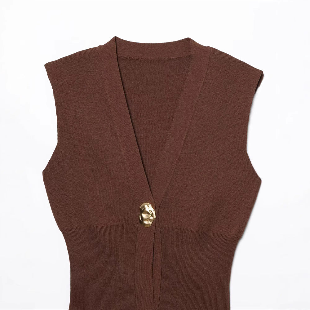 Elegant Casual Commuting Vest V-neck Tank Top for Women withDesign Sense - V.I.P Digital Presence