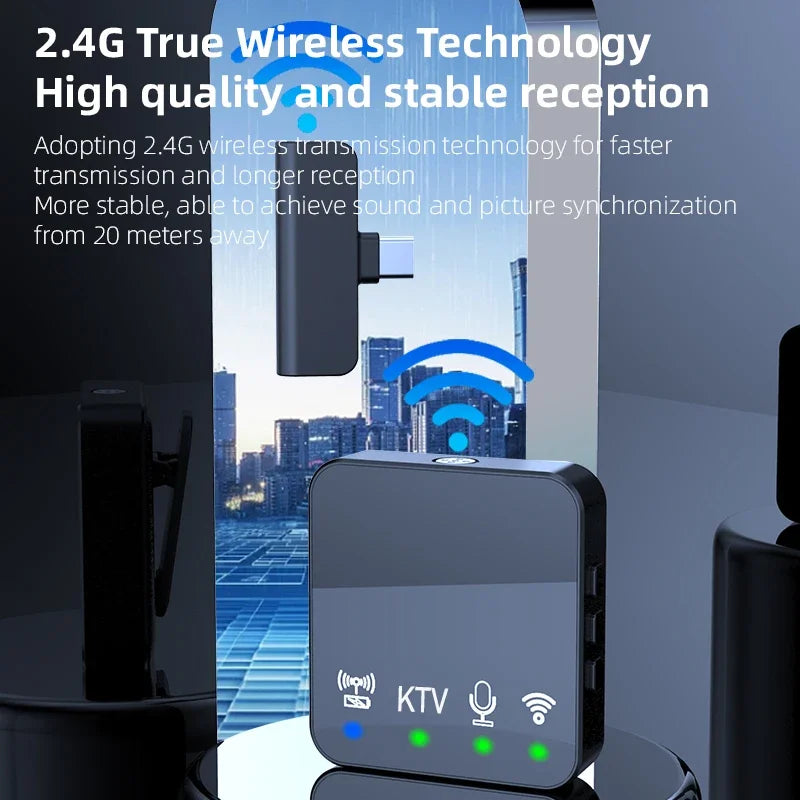 Wireless lavalier microphone, microphone clip, internet celebrity live streaming equipment, short video noise reduction recording, Bluetooth microphone - V.I.P Digital Presence