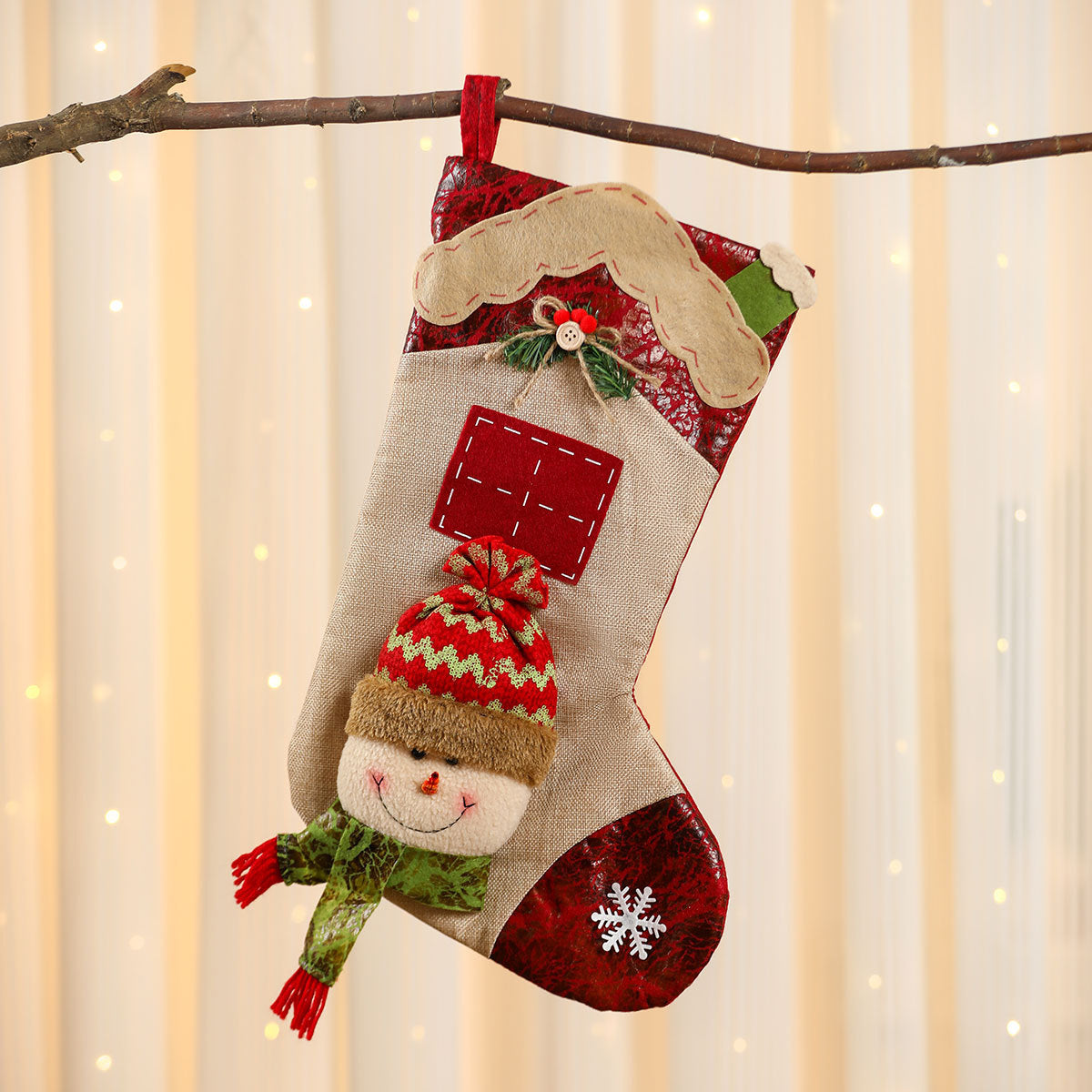 3D Linen Splicing Cartoon Christmas Socks Christmas Decorations Gift Pendants - V.I.P Digital Presence