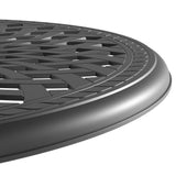 Ø30.71-inch Cast Aluminum Patio Dining Table With Black Frame and Umbrella Hole - V.I.P Digital Presence