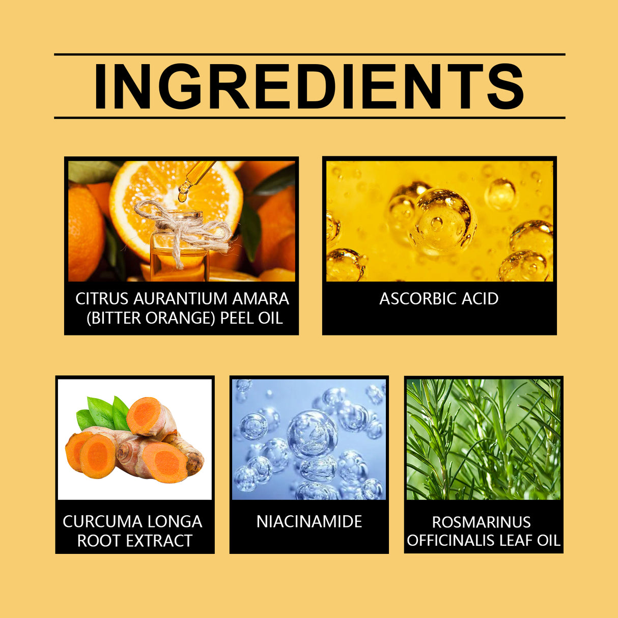 Aceite iluminador de cúrcuma y vitamina C, aceite esencial hidratante facial con vitamina C que hidrata, ilumina y nutre la piel.