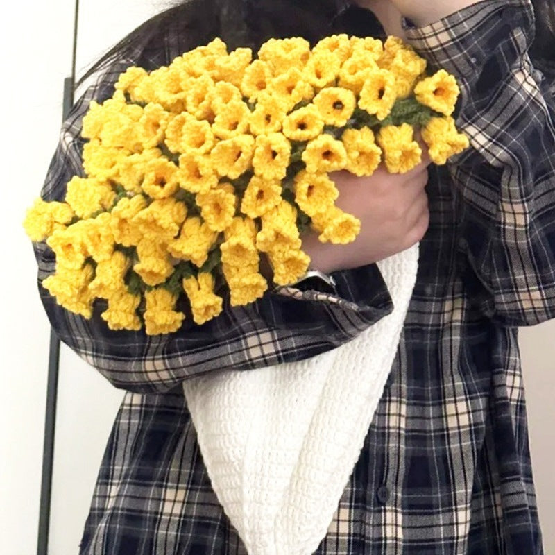 60cm New Creative Rose Bouquet Blanket (Finished), Crocheted Flower Bouquet Gift for Girlfriend - V.I.P Digital Presence