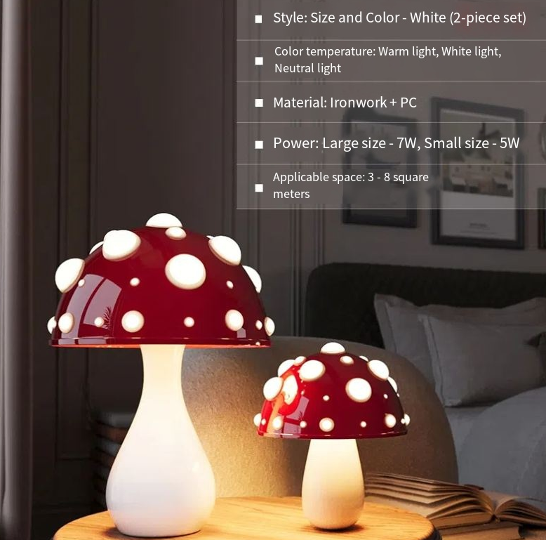 Mushroom Decorative Desk Lamp Bedroom Headboard Dimming Atmosphere Student Dormitory Desktop Night Light - V.I.P Digital Presence