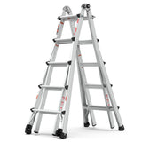 Aluminum Multi-Position Ladder with Wheels, 300 lbs Weight Rating, 22 FT - V.I.P Digital Presence