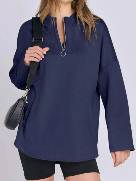 Quarter Zip Long Sleeve Hoodie - V.I.P Digital Presence