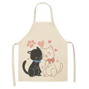 Cat Kitchen Aprons For Women Cotton Linen Bibs Household Cleaning Pinafore Home Cooking Apron kids kitchen barber - V.I.P Digital Presence