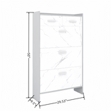 High Glossy Marble Color Doors Shoe Rack 3 Doors Shoe Cabinet With 2 Drawers - V.I.P Digital Presence