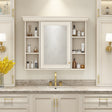 35'' x 28'' Blue Wall Mounted Bathroom Storage Cabinet with Mirror Door, Modern Bathroom Wall Cabinet with Mirror - V.I.P Digital Presence