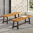 Outdoor Carlisle Benches, Sandblasted Brown + Rustic Metal (Set of 2) - V.I.P Digital Presence