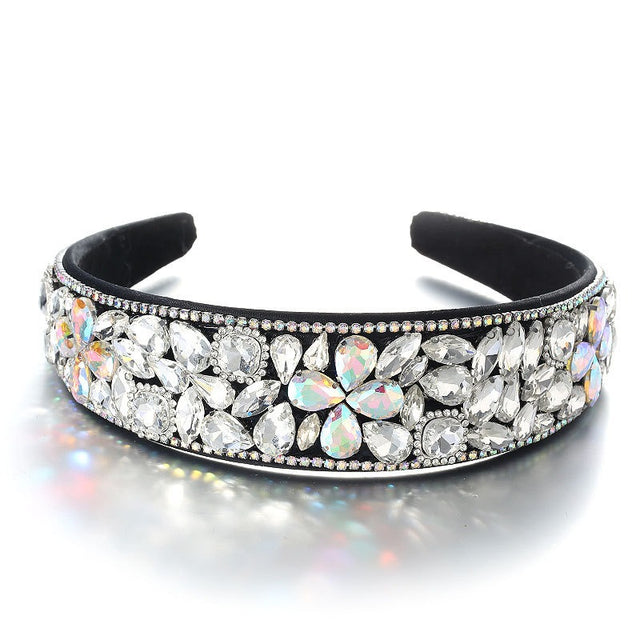 Baroque retro full set rhinestone sponge headband - V.I.P Digital Presence