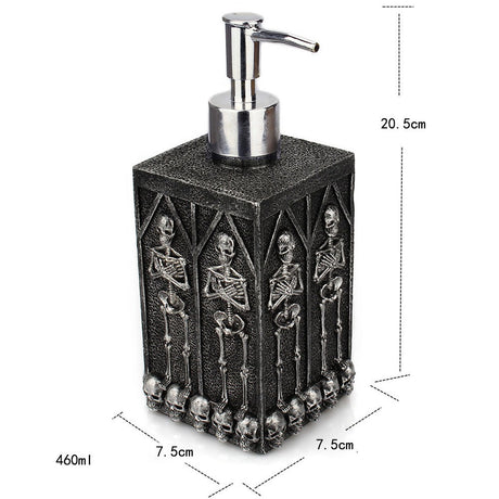 Creative home square bathroom hand sanitizer bottle decoration with a multi sided skull liquid bottle in the underground cave - V.I.P Digital Presence