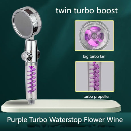 Supercharged Shower Water Purification Filtration Bathroom Shower Head Hand Held Shower Shower Head Double Large Turbo Cyclone - V.I.P Digital Presence