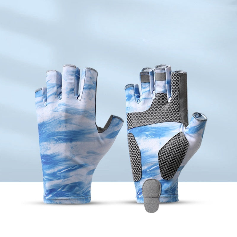 Fishing Half finger Road Asian Gloves Men and Women Ice Silk Sunscreen, Sweat Absorbent, Breathable, Anti slip, Anti stab Outdoo - V.I.P Digital Presence