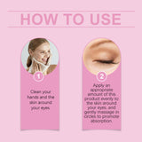 Crema para ojos suave, delicada, hidratante, iluminadora, reafirmante y masajeadora.