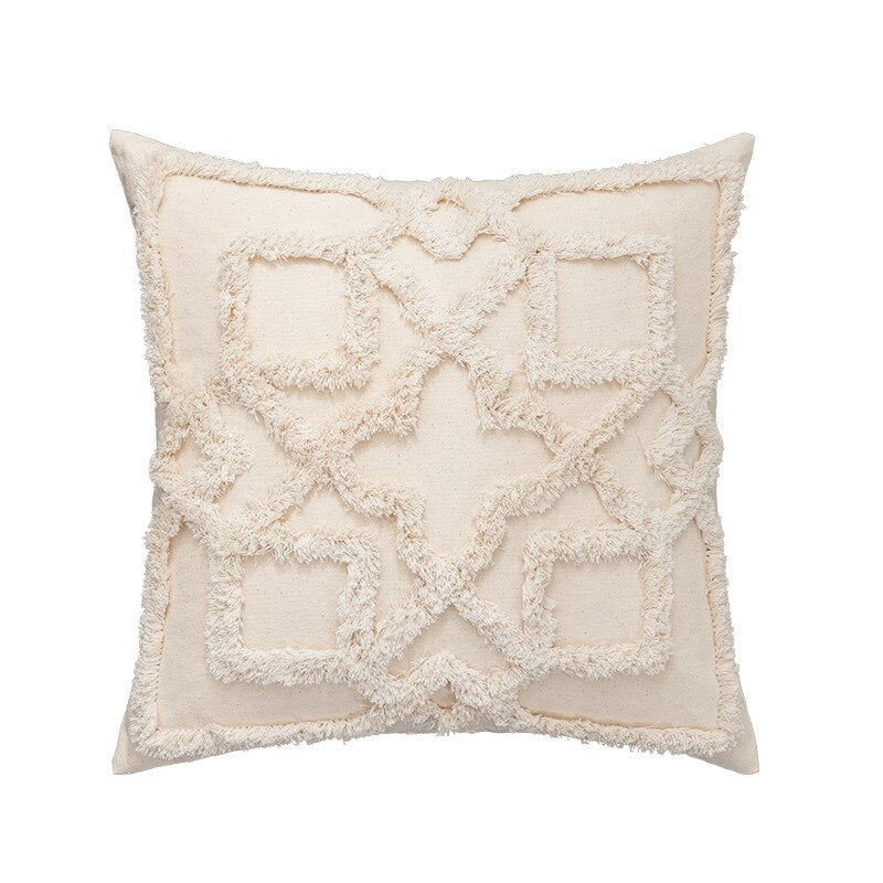 Tassels Cushion Cover 45x45cm Beige White Pillow Covers Decorative Pillow Case Square Home Boho Decor Macrame Pillowcase - V.I.P Digital Presence
