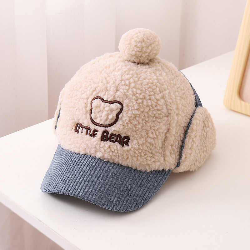 Children's Hat Autumn/Winter Ear Protection Warm Hat Boys' Corduroy Duck Tongue Hat Girls' Winter Fashion Baseball Hat - V.I.P Digital Presence