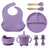 8PCS Mother and baby silicone bibs, silicone dinner plates, eight-piece set, baby food training suction cup bowl, baby divided tableware set - V.I.P Digital Presence