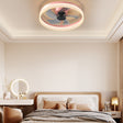 Ceiling Fans with Lights Dimmable LED Embedded installation of thin modern ceiling fans(Pink) - V.I.P Digital Presence