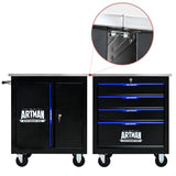 4 DRAWERS MULTIFUNCTIONAL TOOL CART WITH WHEELS-BLACK - V.I.P Digital Presence