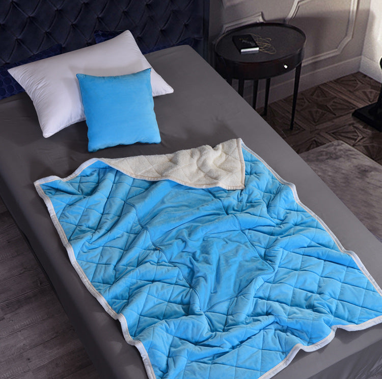 Manta de franela 2 en 1 para sofá de coche, cojín lumbar, manta de aire acondicionado, edredón de retazos plegable, ropa de cama