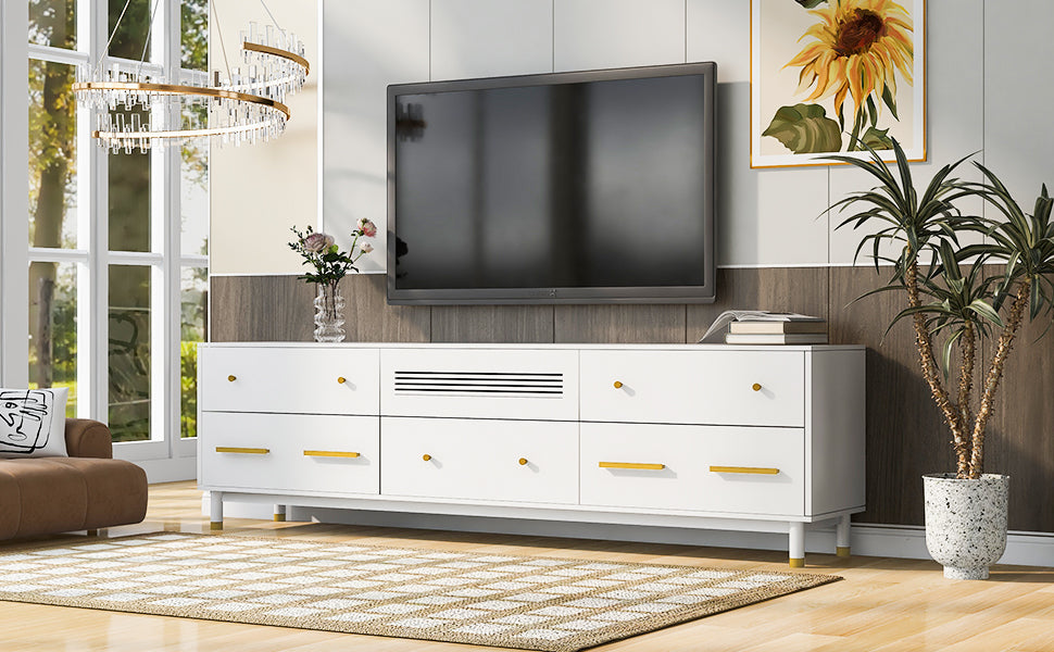 U-Can TV Stand for 75+ Inch TV Entertainment Center TV Media Console Table Modern TV Stand - V.I.P Digital Presence