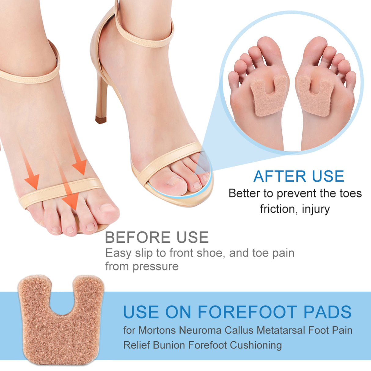 U-shaped Felt Anti Abrasion Pad, Reduces Friction, Relieves Foot Pain And Protects Toes From Skin Damage - V.I.P Digital Presence