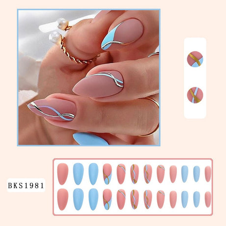 Nail Art Almond Nails Finished Wearable Nails Mid-Length Nail Art Patch Ins Style Hot Girl - V.I.P Digital Presence