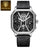 POEDAGAR Fashion Men Luxury Wristwatches Chronograph Luminous Waterproof Date Man Watch Square Dial Leather Quartz Men's Watches - V.I.P Digital Presence